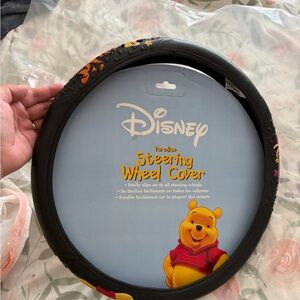 Disney Black Steering Wheel Cover with Yellow and Red Winnie the Pooh Accents